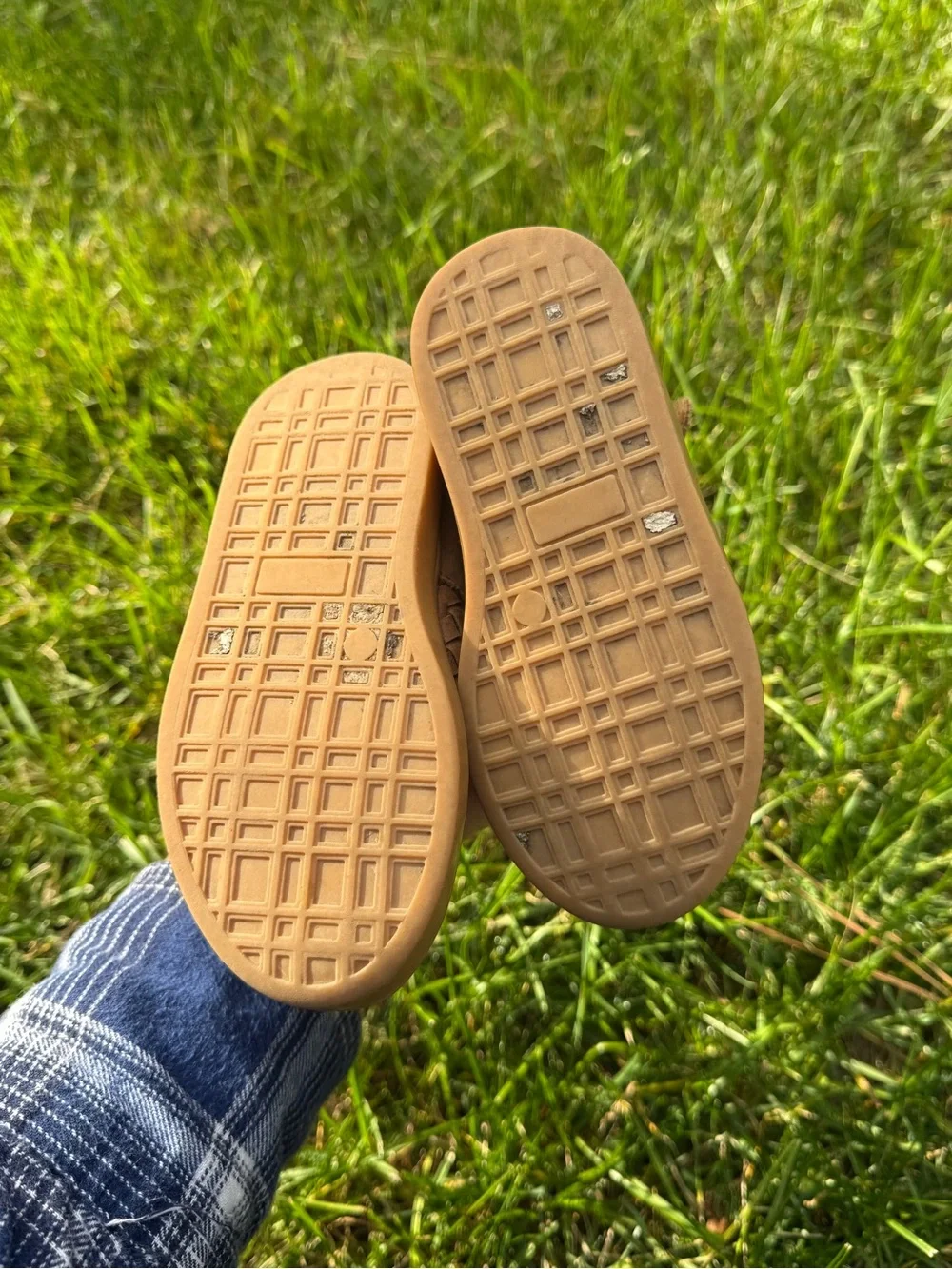 Consciously Baby Leather Woven T-Bar Shoes